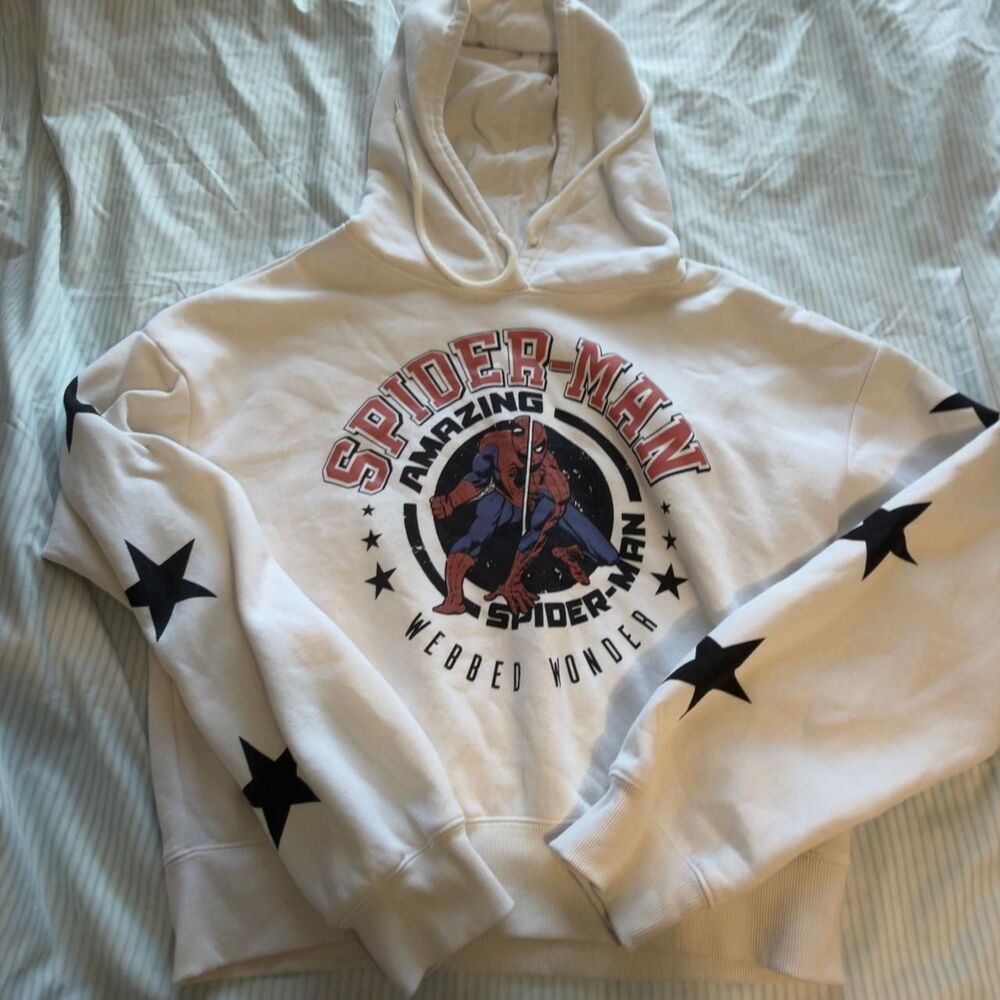 Marvel Spider-Man Webbed Wonder Graphic Hoodie with Star Print Sleeves